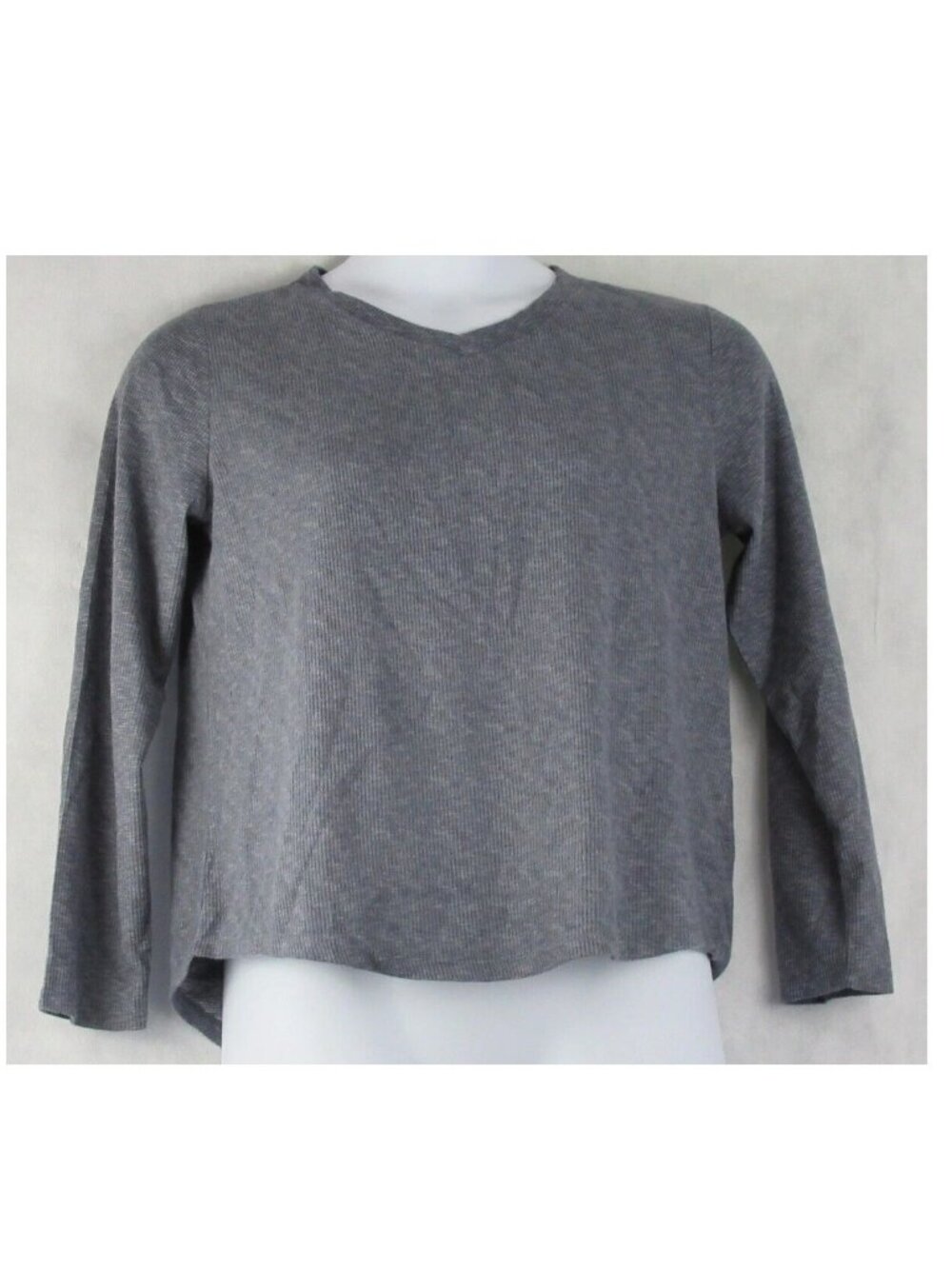 Jaclyn Intimates Women's Waffle-Knit Long-Sleeve Pajama Top, Slate Gray
